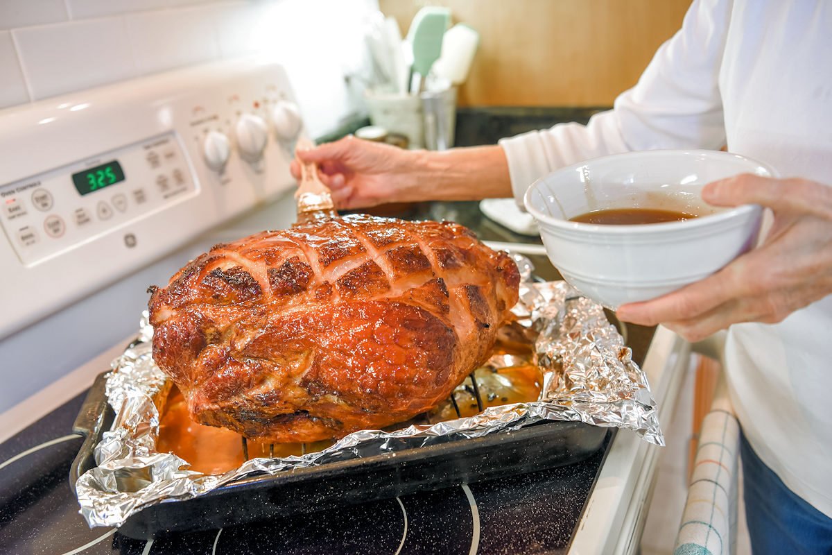 Cocer jamón al horno