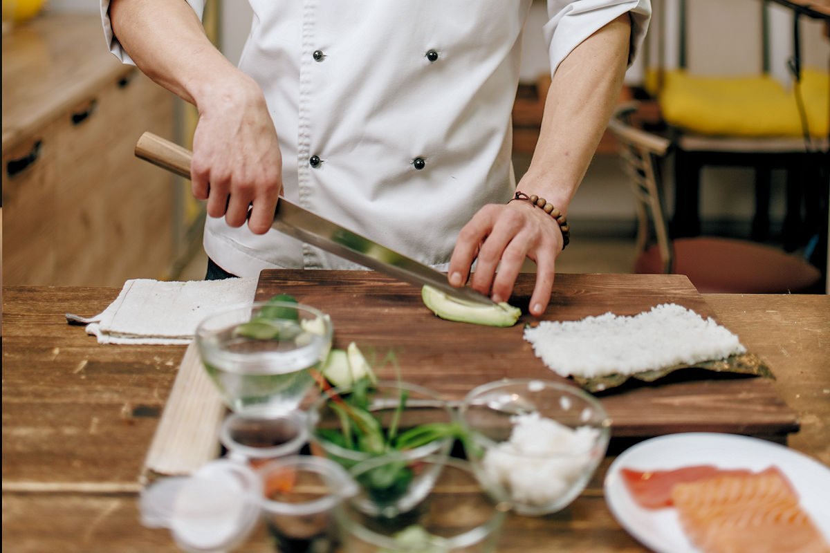 Preparación del arroz para sushi