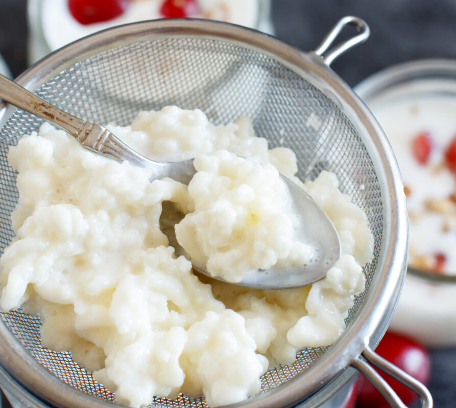 Kefir grains and fermented drink kefir